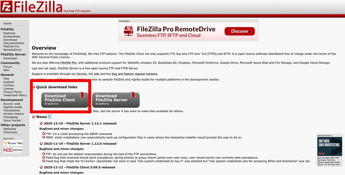 ftp情報を使ってサーバーに接続 その1