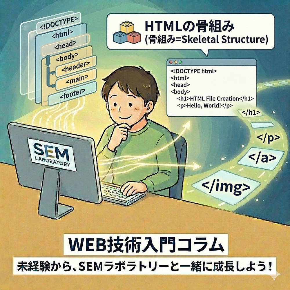 HTMLファイルを作成しWEBブラウザで閲覧する